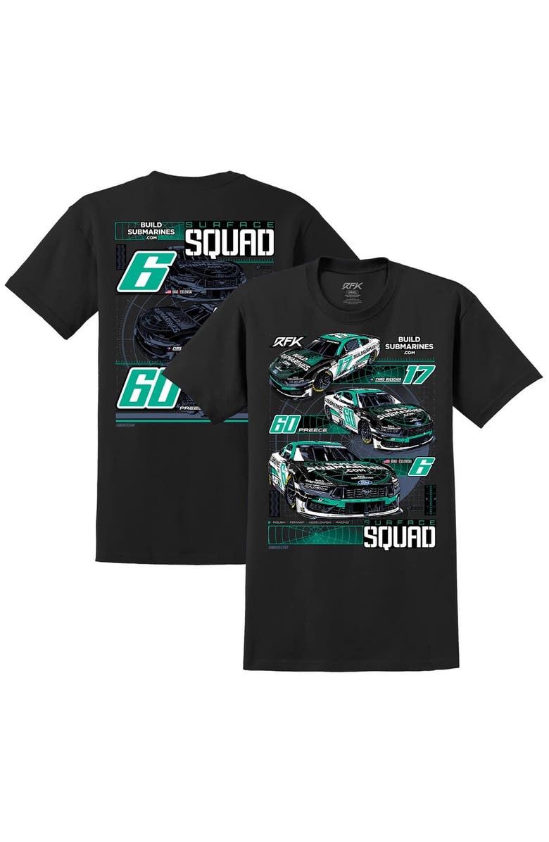 RFK Racing Men's RFK Racing Black Roush Fenway Keselowski Racing BuildSubmarines.com Car T-Shirt, Main, color, Black