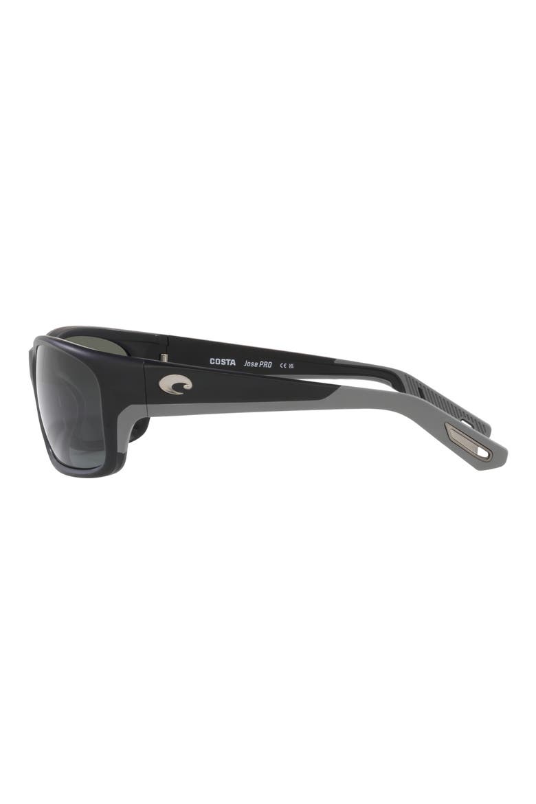 Jose Pro 62mm Polarized Oversize Rectangular Sunglasses, Alternate, color, MATTE BLACK
