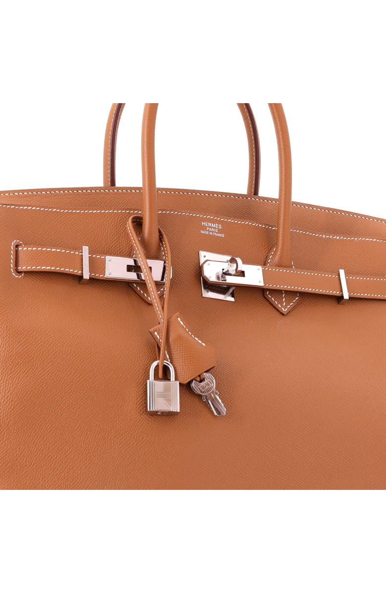 Pre-Owned Hermes Birkin Handbag Brown Epsom with Palladium Hardware 35, Alternate, color, Gold