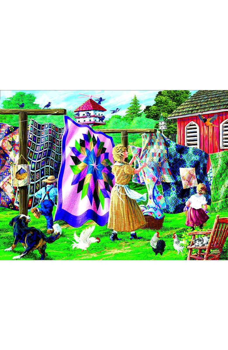 Sunsout Quilter's Clothesline 1000 piece Jigsaw Puzzle for Adults, Alternate, color, Multicolor