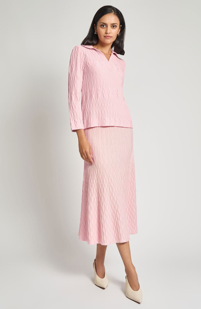 Misook Heritage Fit Raised Geometric Jacquard Sweater, Alternate, color, 