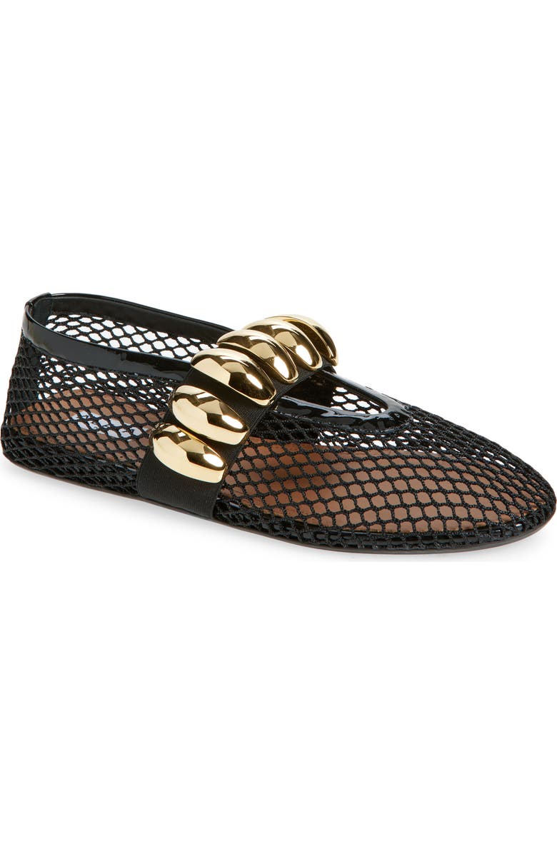 Alaïa Mesh Ballet Flat, Main, color, Noir