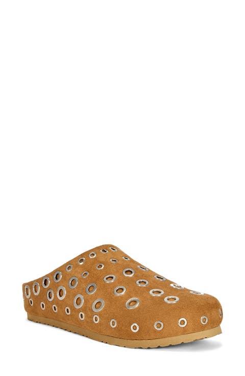 Marsha Grommet Faux Leather Flat Mule