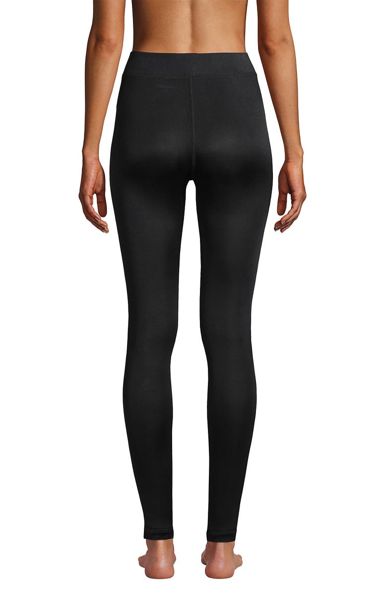 Lands' End Silk Interlock Long Underwear Leggings Pants, Alternate, color, Black