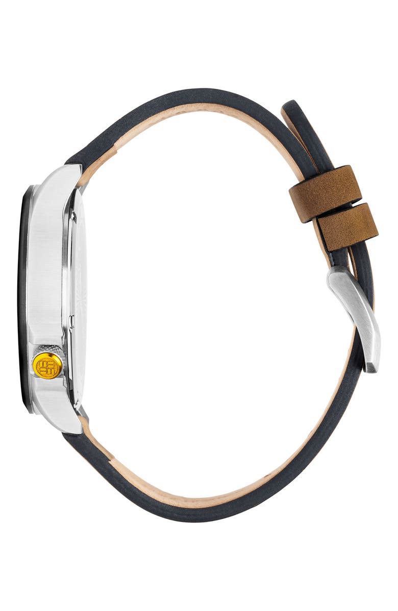 Columbia Canyon Ridge LSU Leather Strap Watch, 42mm, Alternate, color, 