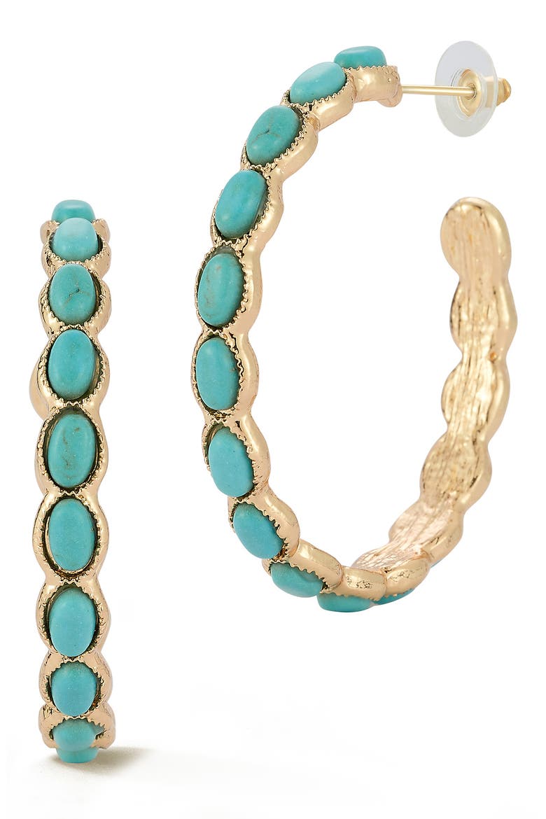 Resin Hoop Earrings, Main, color, GOLD