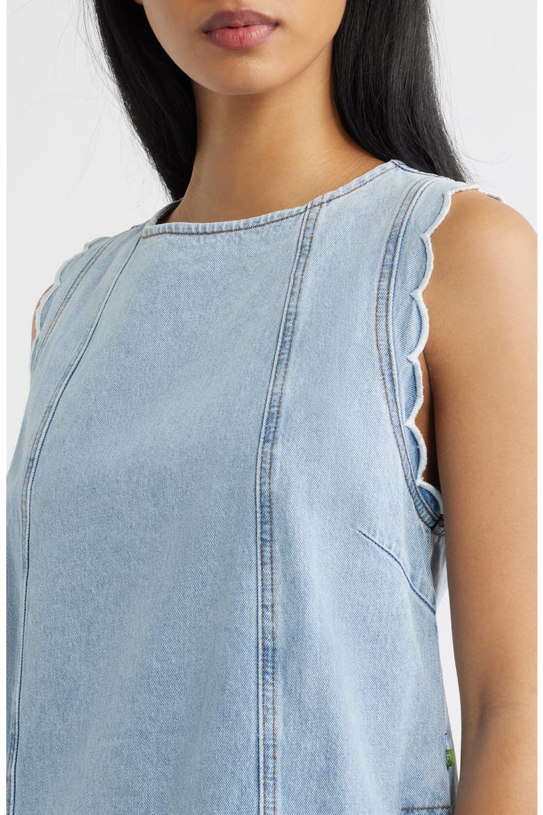 Vito Scallop Sleeveless Shift Dress, Alternate, color, BLEU JEAN