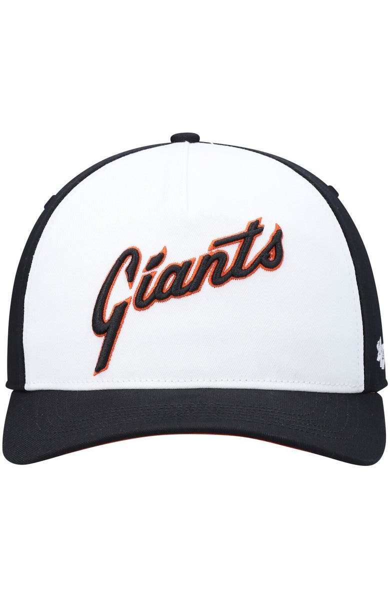 '47 Men's '47 Black/White San Francisco Giants Cooperstown Collection Retro Contra Hitch Snapback Hat, Alternate, color,