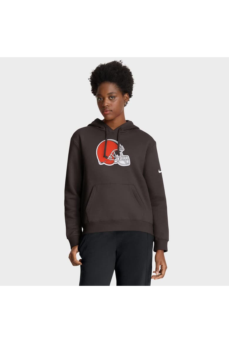 Women's Nike Brown Cleveland Browns Club Fleece Pullover Hoodie, Main, color, Brown