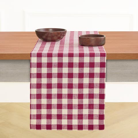 Linen Table Runner - Morgan Check