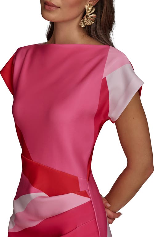 Donna Karan New York Pleated Sheath Dress In Audacious Multi