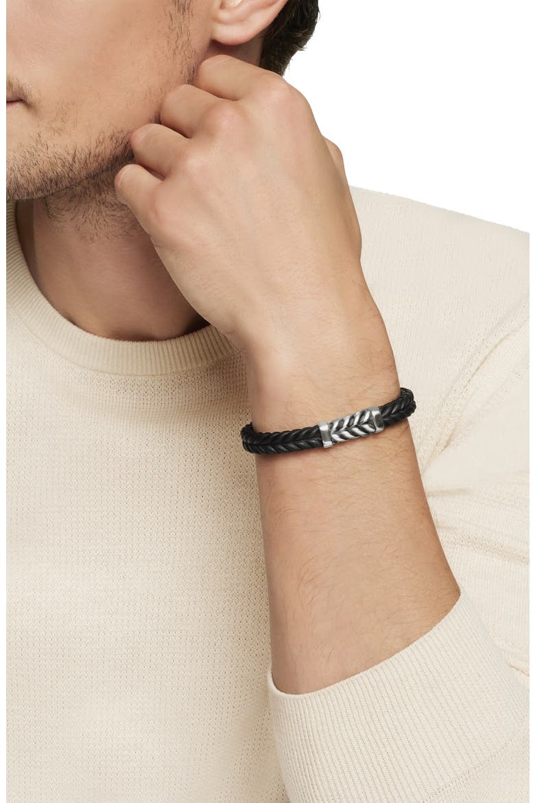 Chevron Rubber Link Bracelet, Alternate, color, BLACK