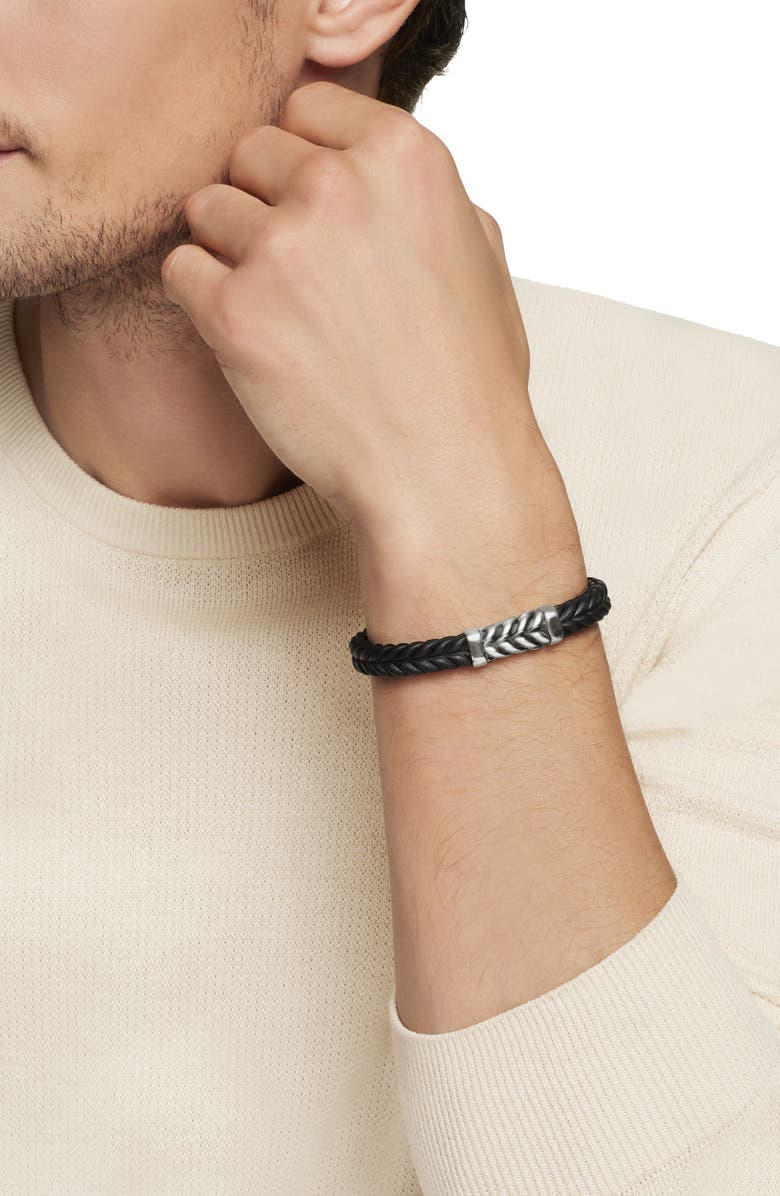 David Yurman Men's Chevron Black Rubber Link Bracelet, Alternate, color, Black