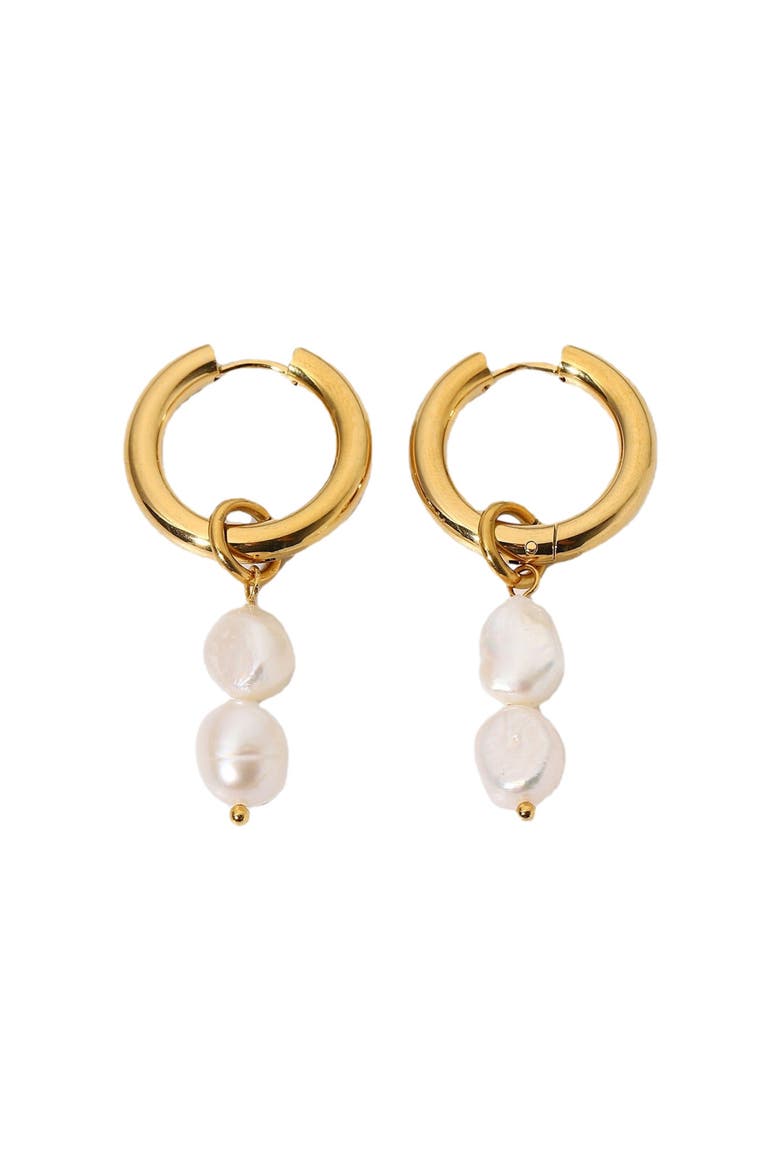 Zuma Freshwater Pearl Hoops, Main, color, Gold
