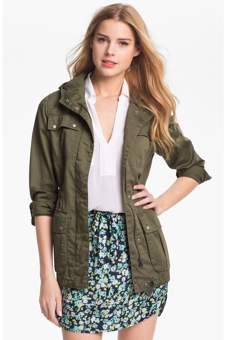 Caslon Flap Pocket Anorak, Main, color, WASHED OLIVE GROVE