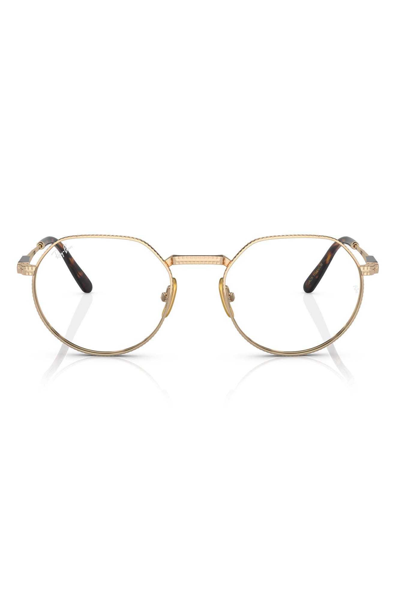 Ray Ban Ray-ban 51mm Irregular Optical Glasses In Gold