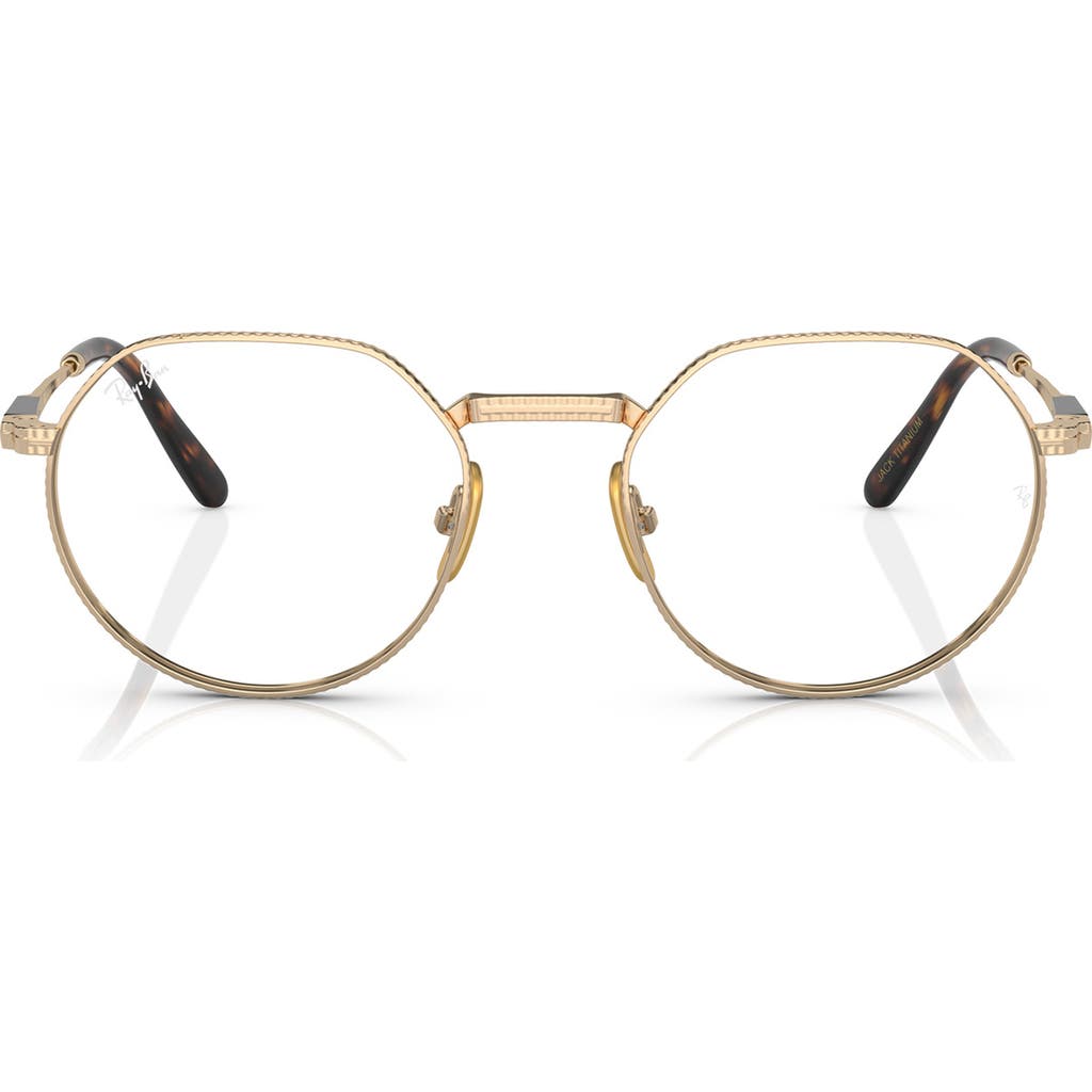 Ray Ban Ray-ban 51mm Irregular Optical Glasses In Gold