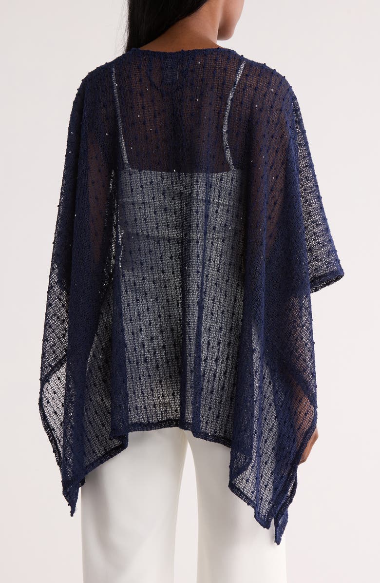 Vince Camuto Cotton Popcorn Ruana, Alternate, color, Navy