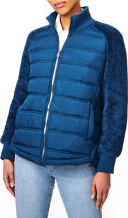 Bernardo Mixed Media Puffer Jacket