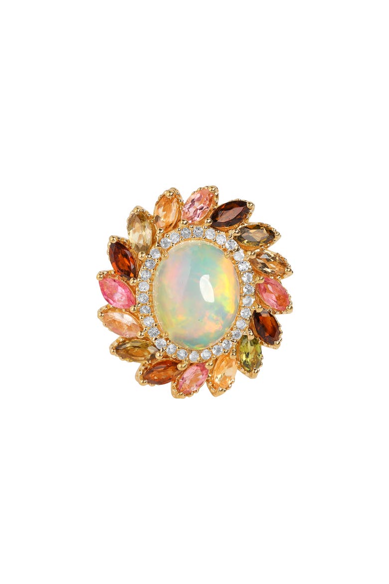 Ethiopian Opal Oval Halo Ring, Alternate, color, OPAL MULTI