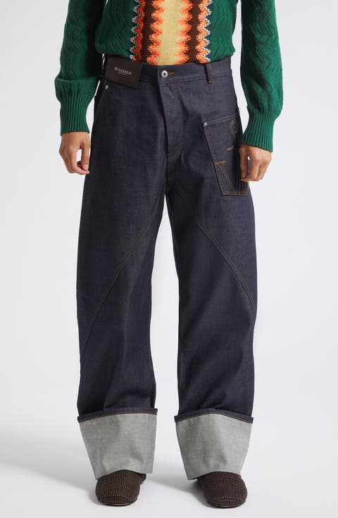 Cuffed Twisted Workwear Jeans