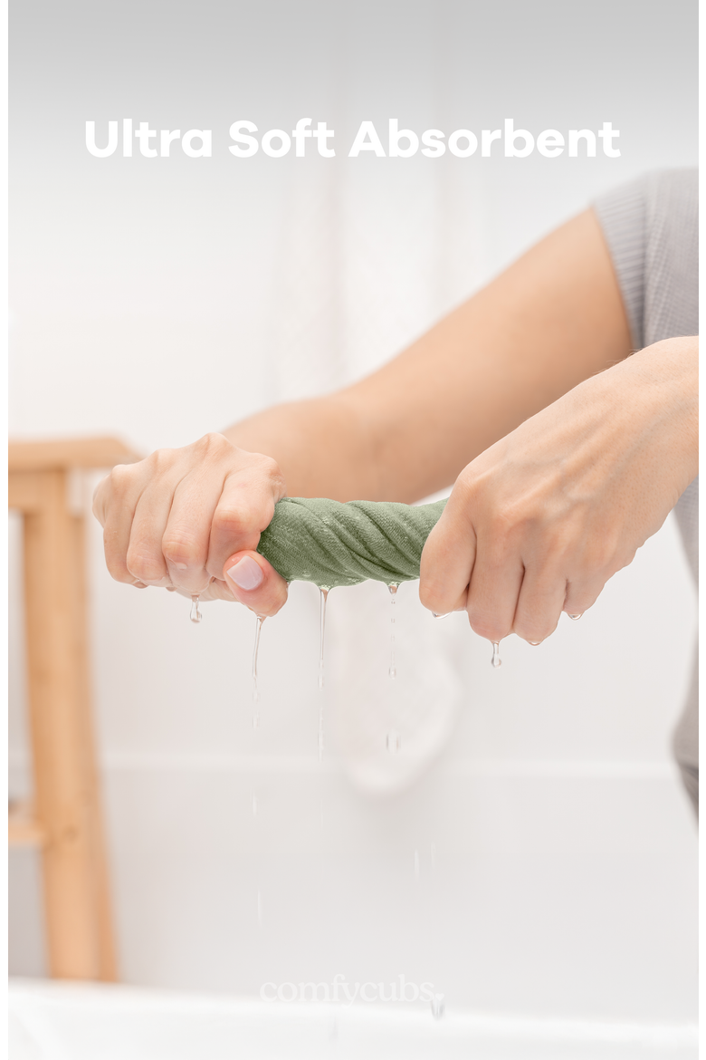 Muslin Washcloths - Pack of 10, Alternate, color, Sage