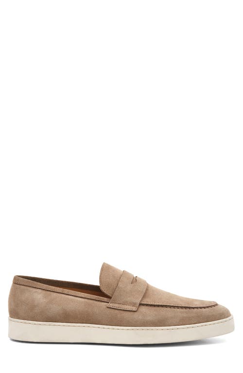 Bruno Magli Prato Penny Loafer In Taupe Suede