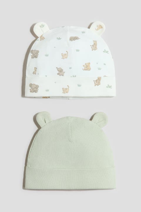 2-pack Ribbed Ear-detail Beanies