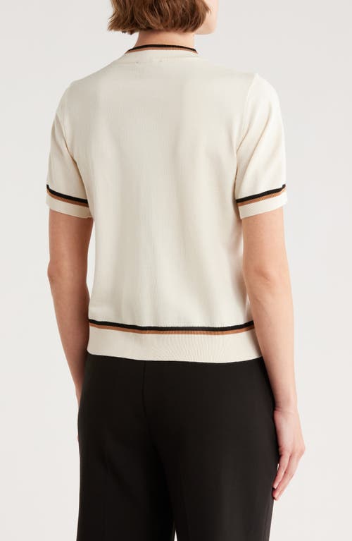 Adrianna Papell Double Tie Sweater In White