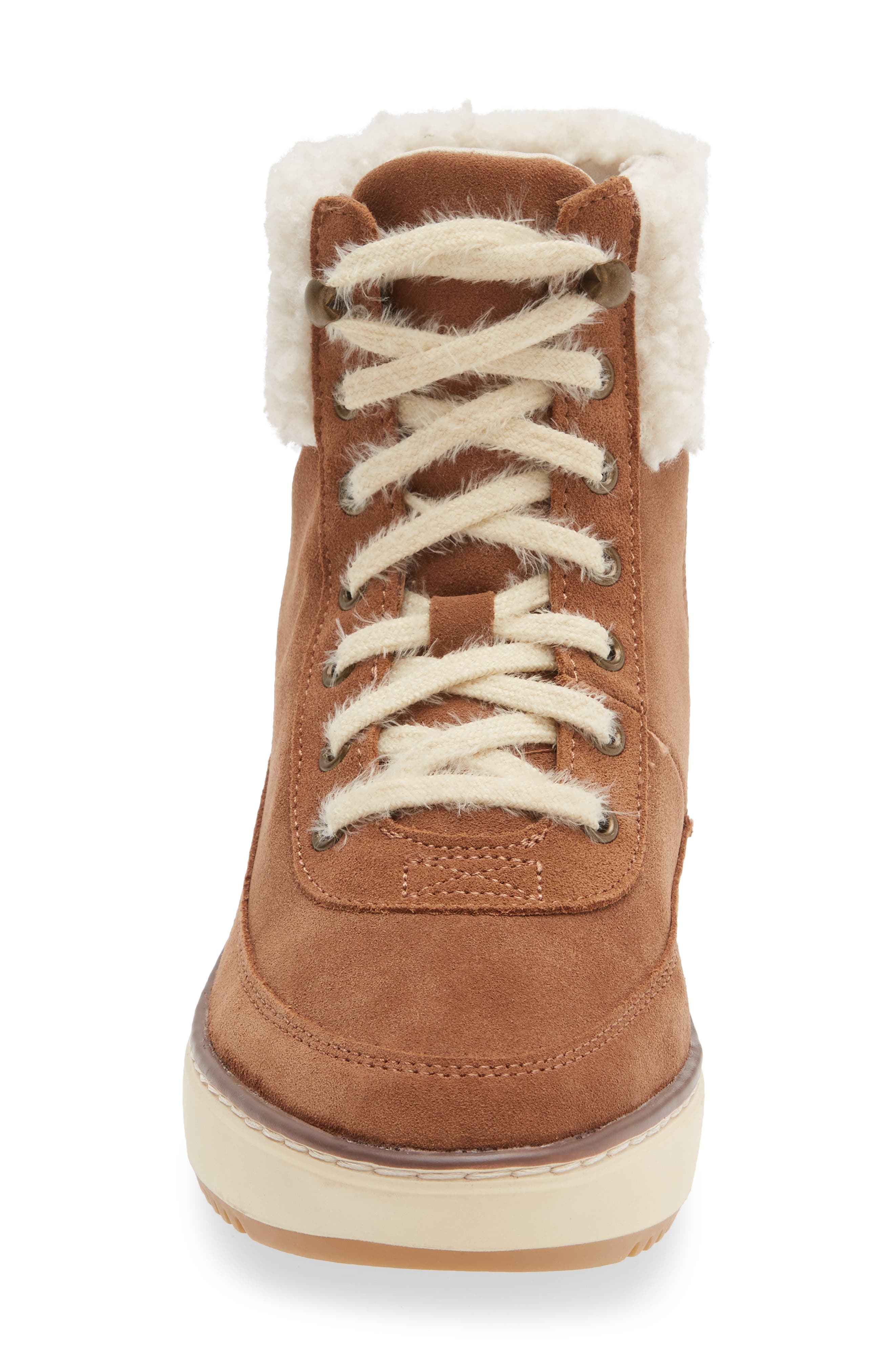 Olympia Faux Shearling Bootie, Alternate, color, HAZELNUT SUEDE