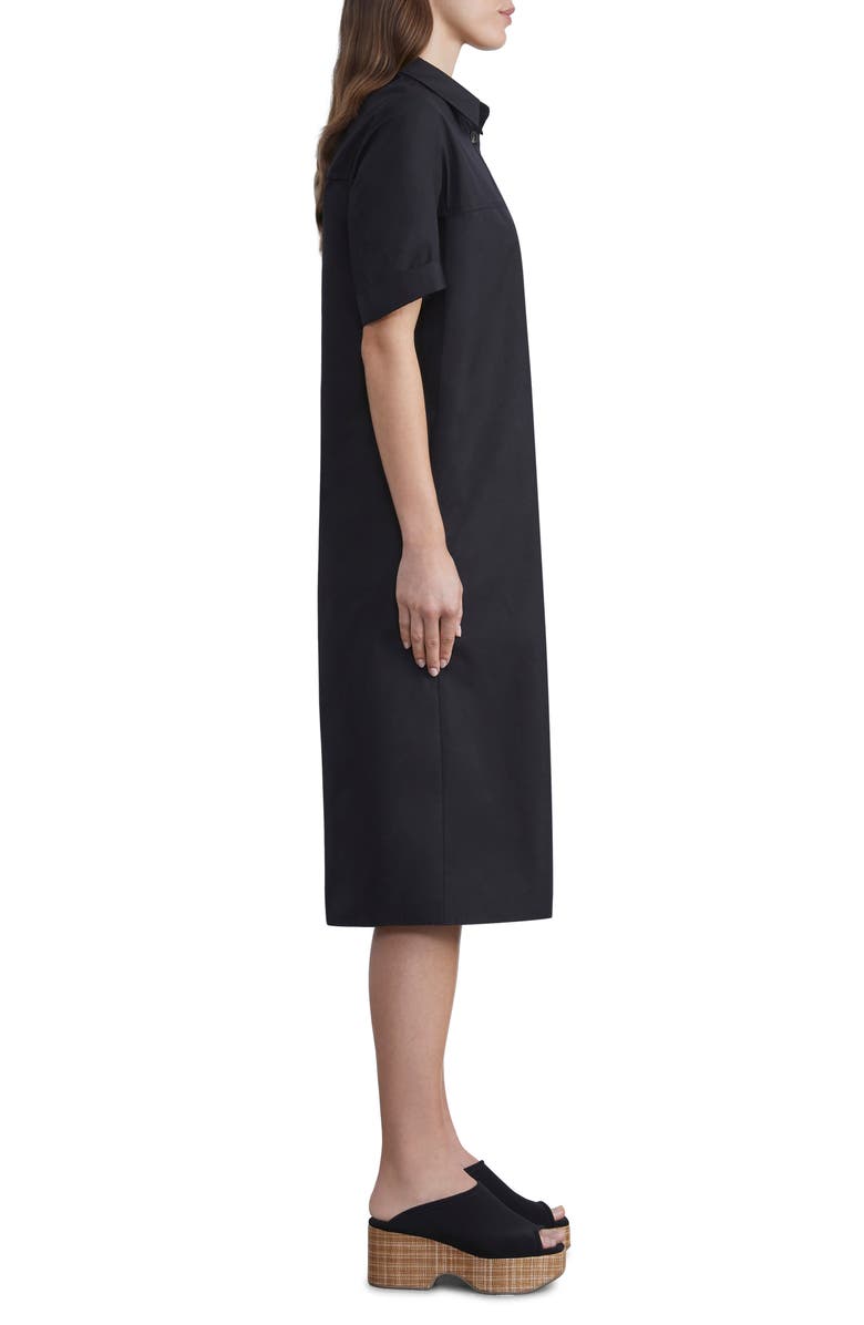 Lafayette 148 New York Short Sleeve Button-Up Poplin Shirtdress, Alternate, color, 