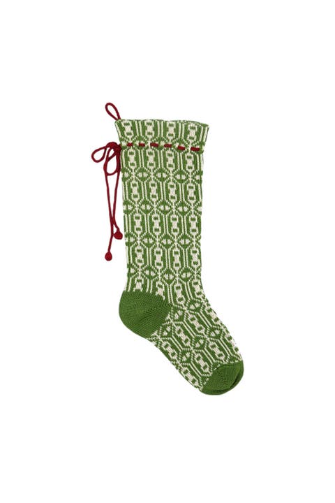 Green Patterned Stocking