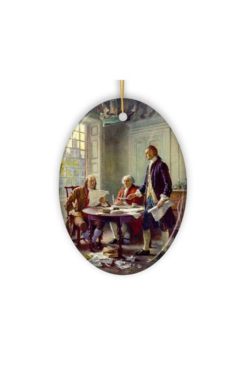 Writing The Declaration Of Independence Oval Ornament
