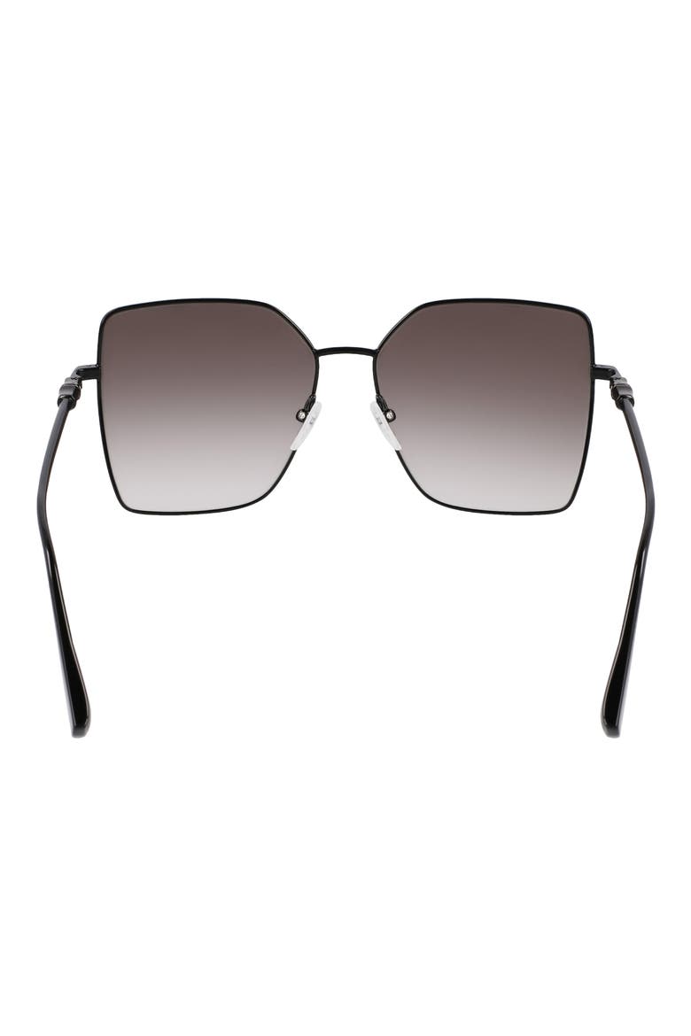 Roseau 57mm Gradient Butterfly Sunglasses, Alternate, color, BLACK