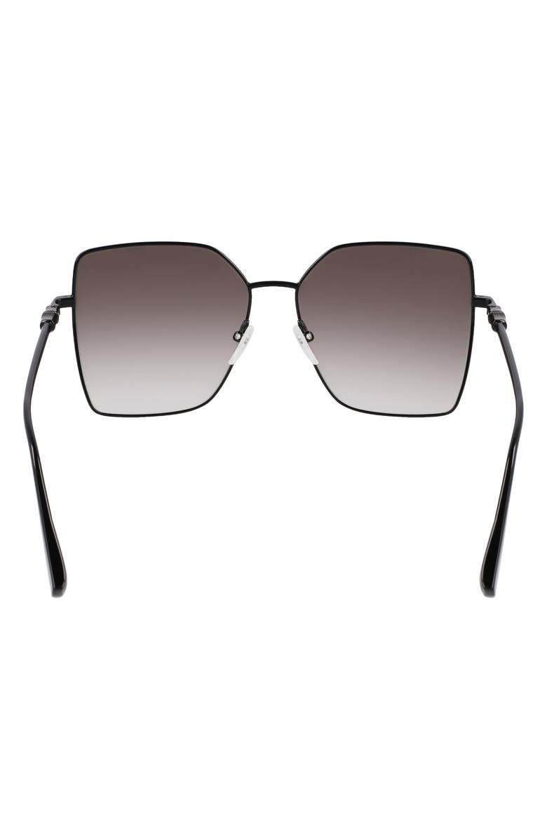 Longchamp Roseau 57mm Gradient Butterfly Sunglasses, Alternate, color, Black