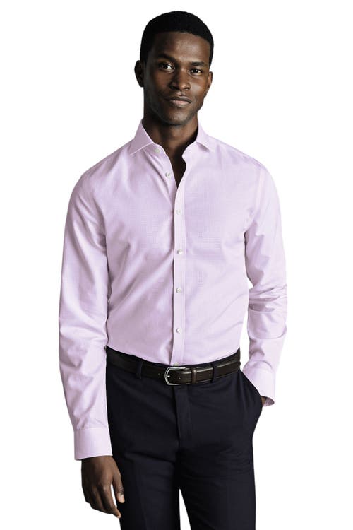 Charles Tyrwhitt Non-iron Poplin Gingham Shirt In Black