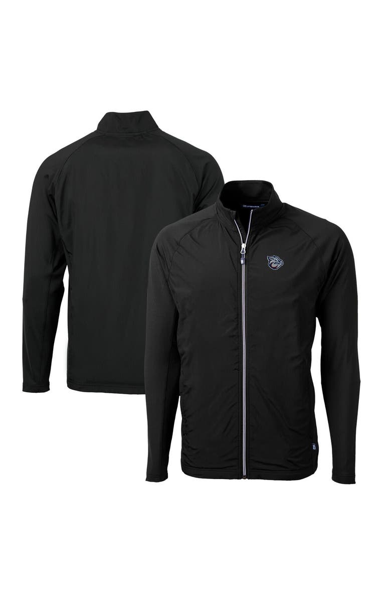 Cutter & Buck Men's Cutter & Buck  Black Lehigh Valley IronPigs Adapt Eco Knit Hybrid Recycled Full-Zip Jacket, Main, color, Black
