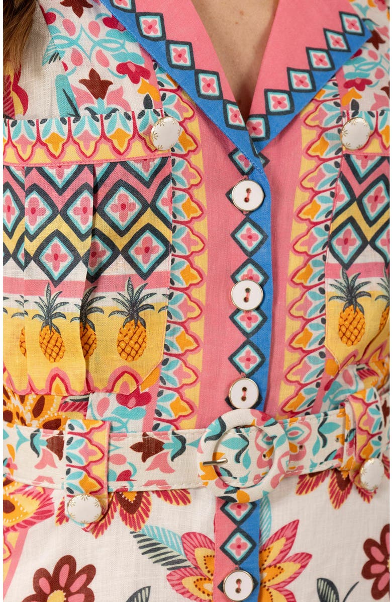 Hale Bob Daniela Midi Linen Dress, Alternate, color, 