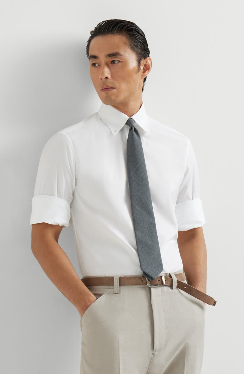 Brunello Cucinelli Button-down collar shirt, Alternate, color, White