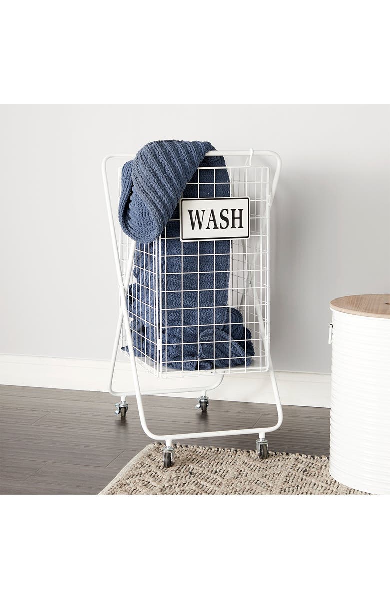 SONOMA SAGE HOME White Metal Farmhouse Storage Cart, Alternate, color, White