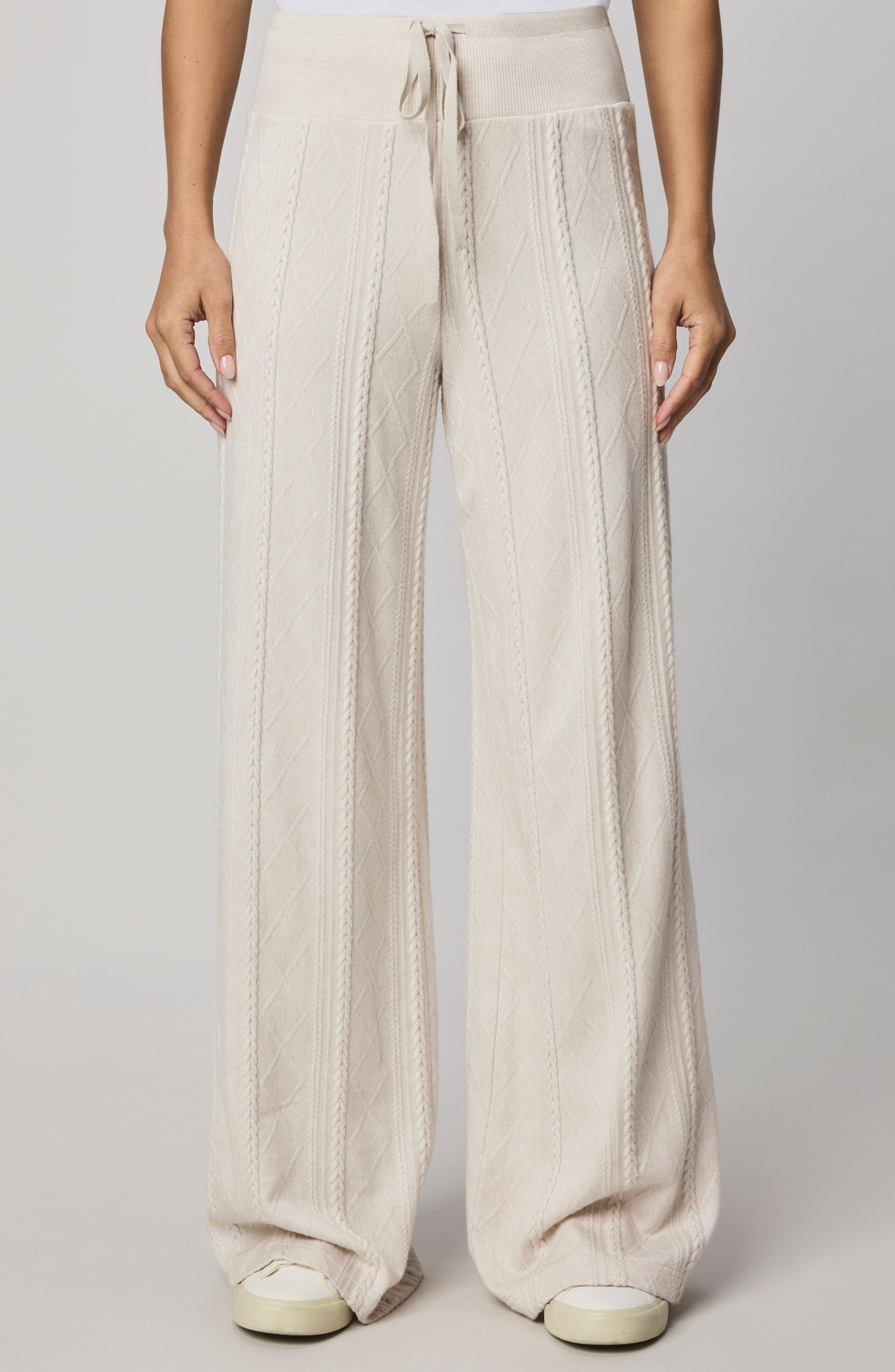 Splendid Cable Drawstring Wide Leg Pants In Multi