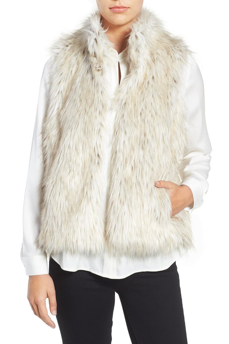 BB Dakota Brewer Faux Fur Vest, Main, color, DIRTY WHITE
