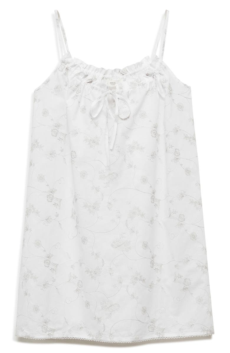MANGO Floral Embroidered Cotton Nightgown, Alternate, color, 