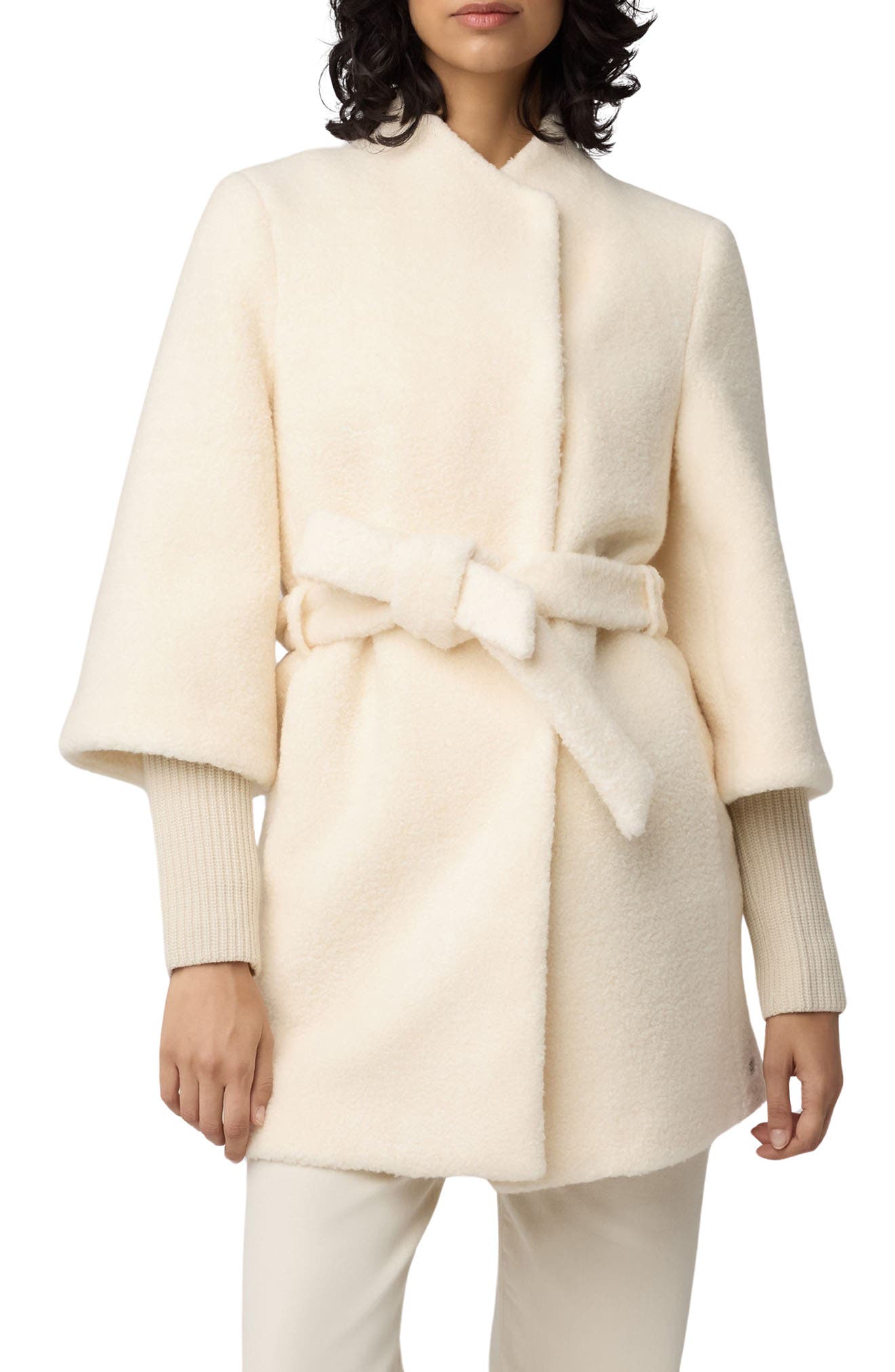 Soia & Kyo Mariah Belted Knit Coat in Powder 