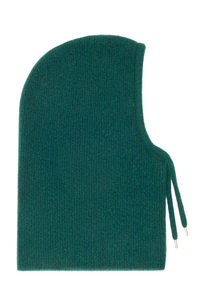 Yak Wool Blend Balaclava, Main, color, Bottle green