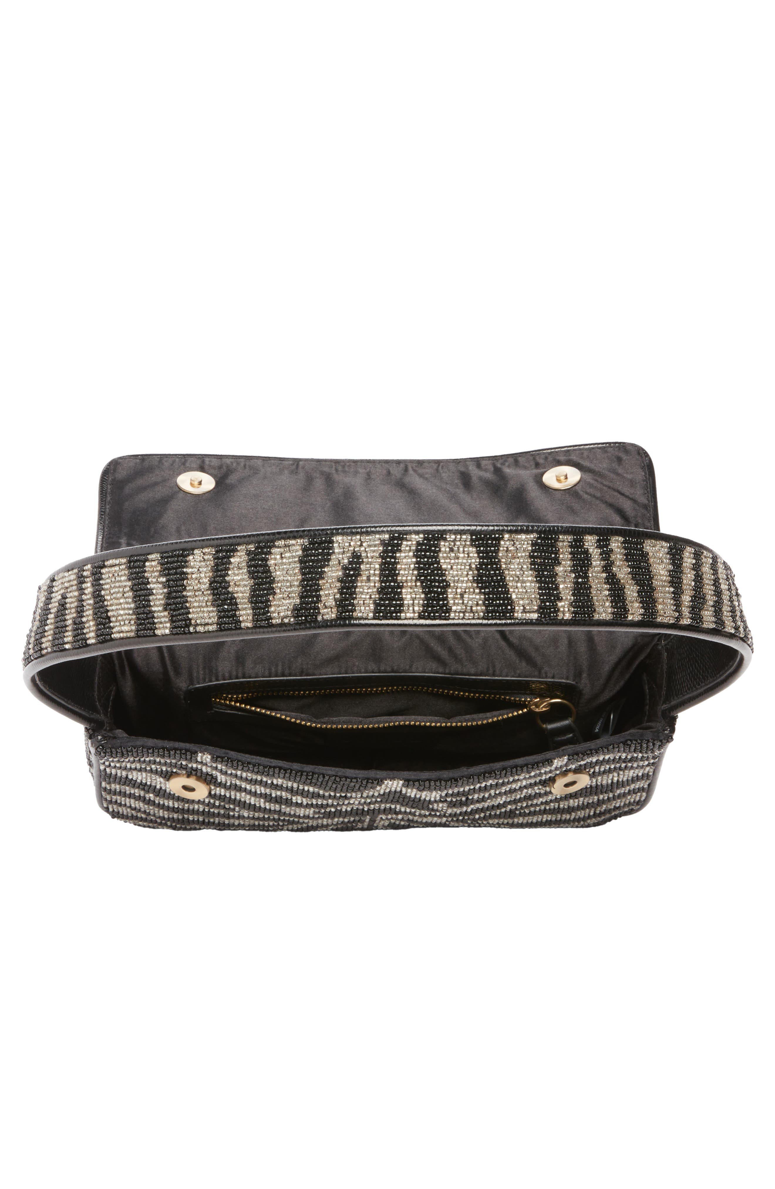 Tommy Beaded Shoulder Bag, Alternate, color, BLACK/ WHITE