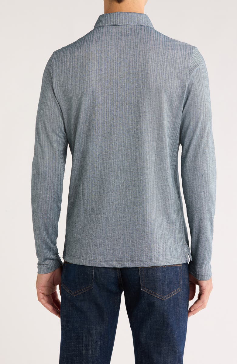 Robert Barakett Monolif Stripe Long Sleeve Polo, Alternate, color, Night Teal