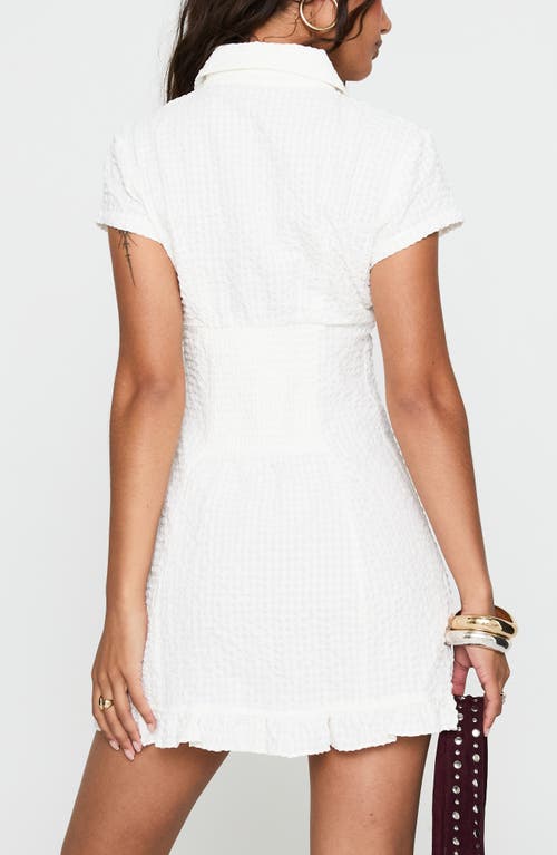 Princess Polly Covey Mini Shirtdress In White