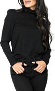 GIBSONLOOK Puff Sleeve Rib Turtleneck