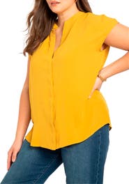 ELOQUII Notch Collar Blouse